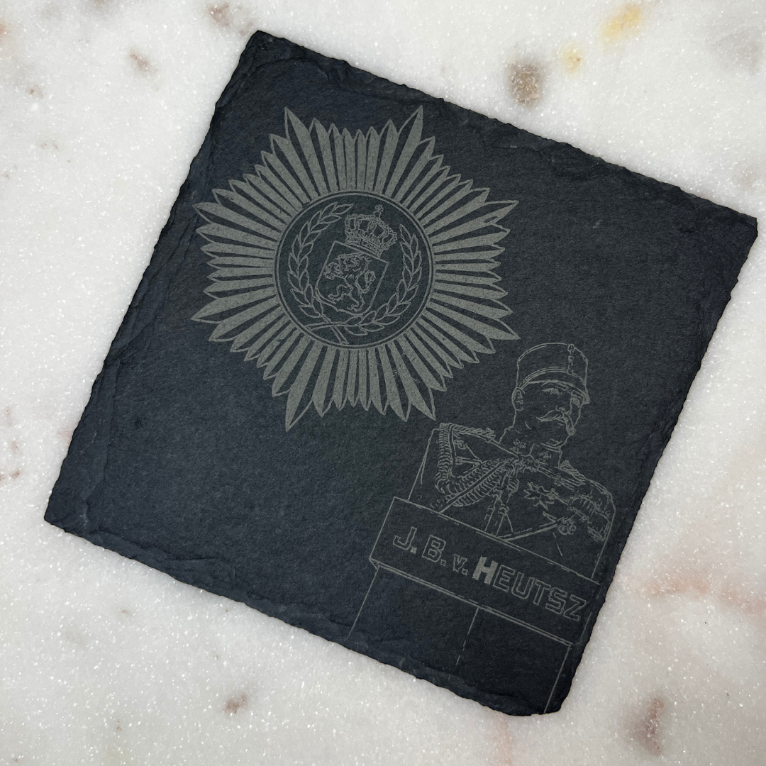 Eenheidstegel defensie met gravering – leisteen 10 × 10 cm