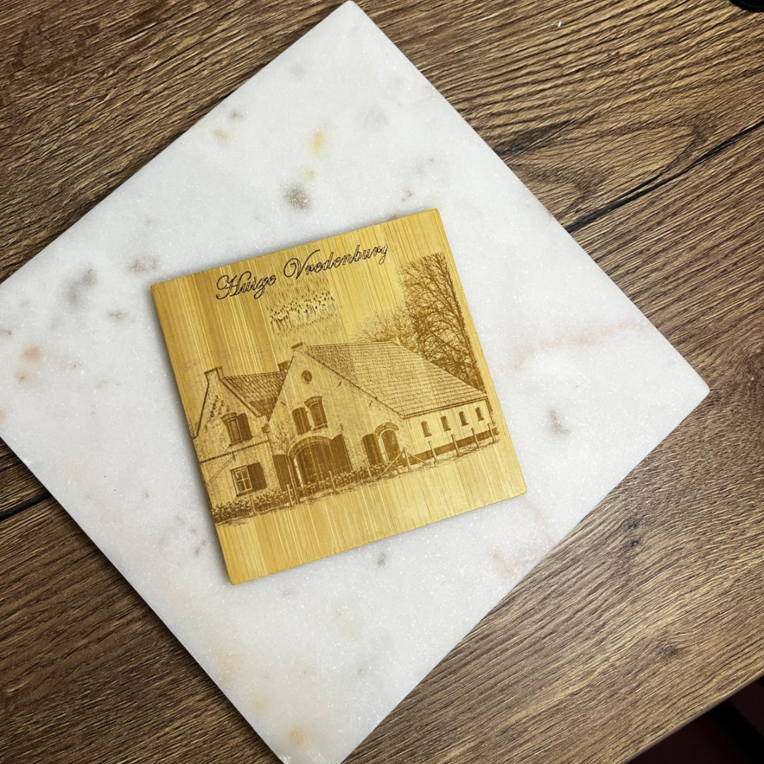 Onderzetter met eigen foto – Gegraveerd op bamboe