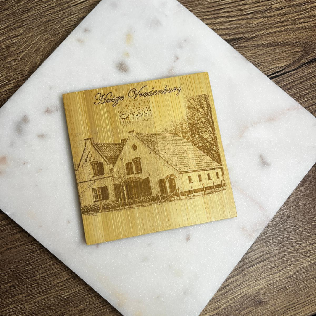 Onderzetter met eigen foto – Gegraveerd op bamboe