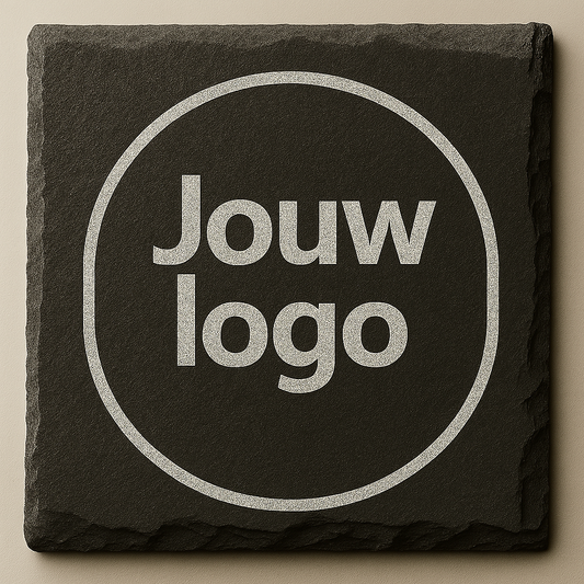 Leisteen tegel 10 × 10 cm met logo